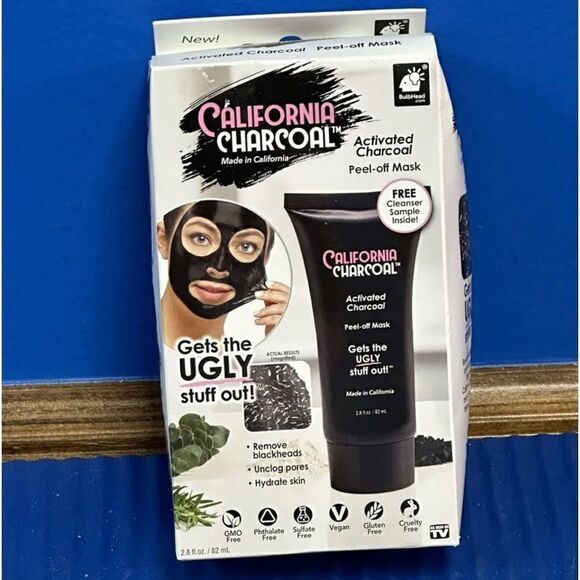 California Charcoal Activated Charcoal Peel-off Black Face Mask Deep Clean Pores - Picture 1 of 2